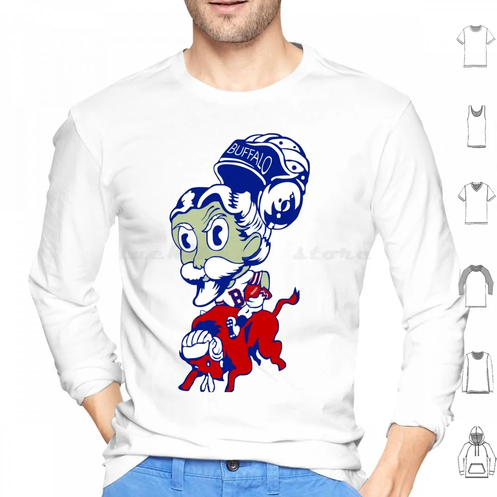 

Винтажная футбольная толстовка с капюшоном Buffalo Bill, хлопковая, с длинными рукавами, винтажная, ретро, футбольный спорт, Билл Бизон, Нью-Йорк, американский футбол