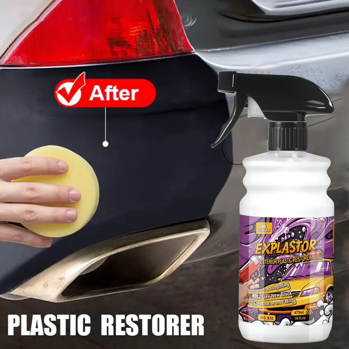 Car Plastic Restorer Gloss Enhancer Long-Lasting Coating Auto Polish Leather Back to Black Cleaning Renovator Spray X12