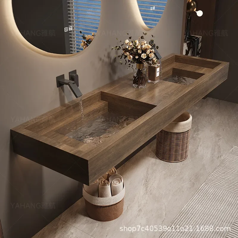 Luxury Slate Transparent Glass Bottom Washbasin Customizable High End Bathroom Sink for Hotel Modern Design