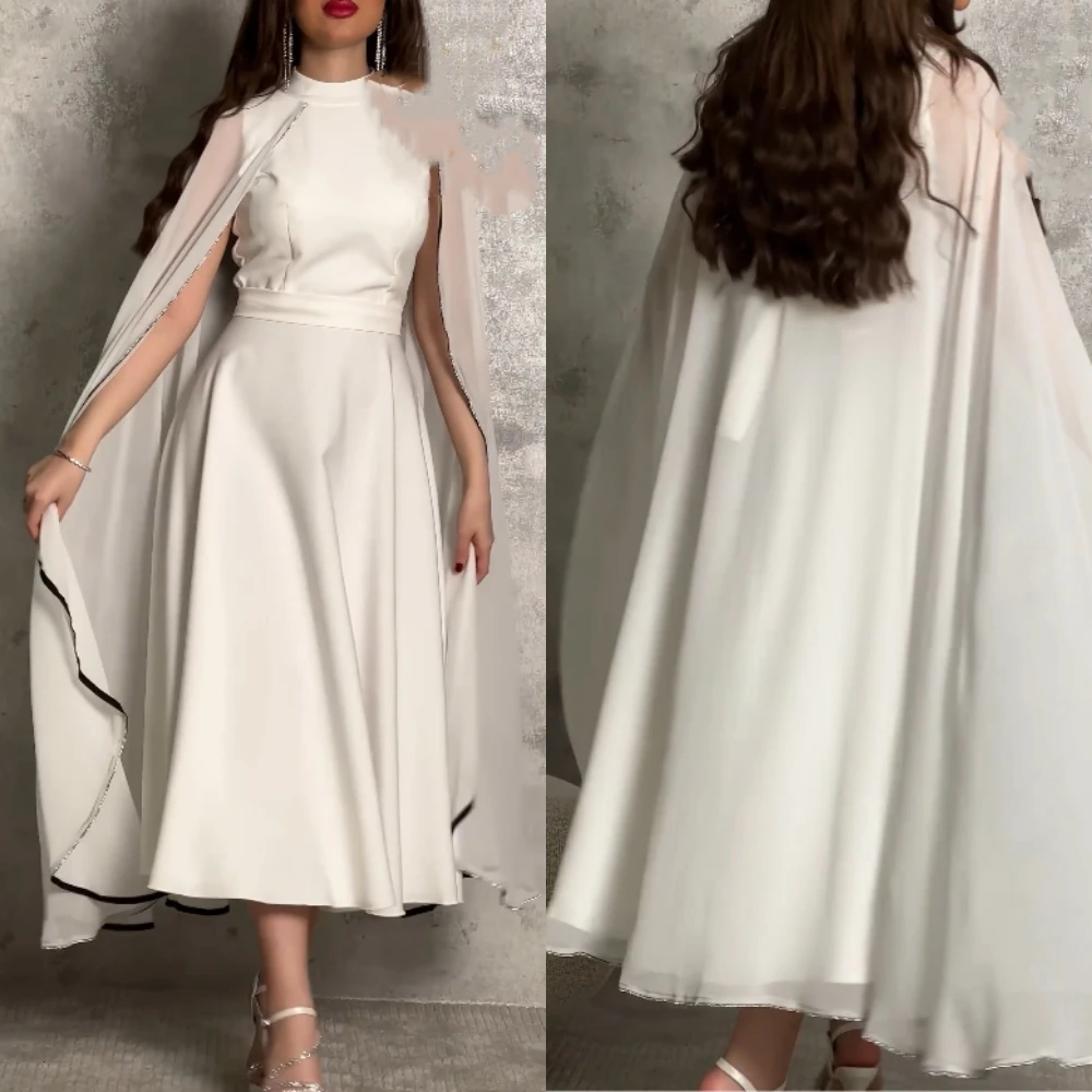 Vestido de noche de quinceañera con volantes Charmeuse, traje de Quinceañera de línea a, joya a medida para ocasiones, vestidos Midi de Arabia Saudita