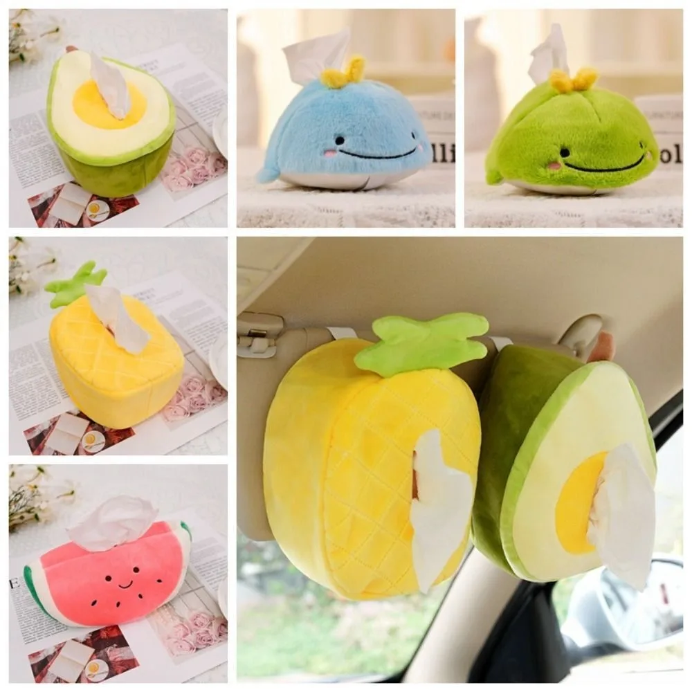 Fruit Shape Fabric Tissue Puff Creative Wear-resistant Home Bedroom Car Soft Paper Holder Soft Texture Lightweight Tissue Box