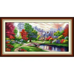 Joy Sunday Pre-printed Cross Stitch Kit  Easy Pattern Aida  Stamped Fabric Embroidery Set-The Ambilight