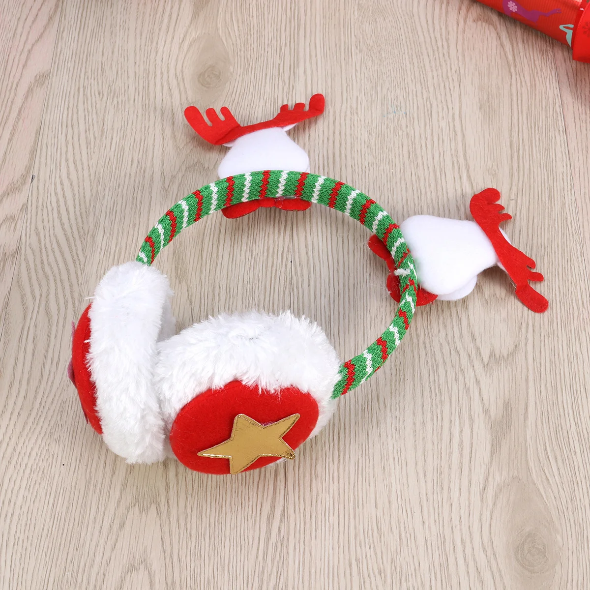 Christmas Elk Ear Warmers One Size Fits Most Adults Comfortable Winter Ear Muffs Holiday Party Outfit Christmas Earmuffs