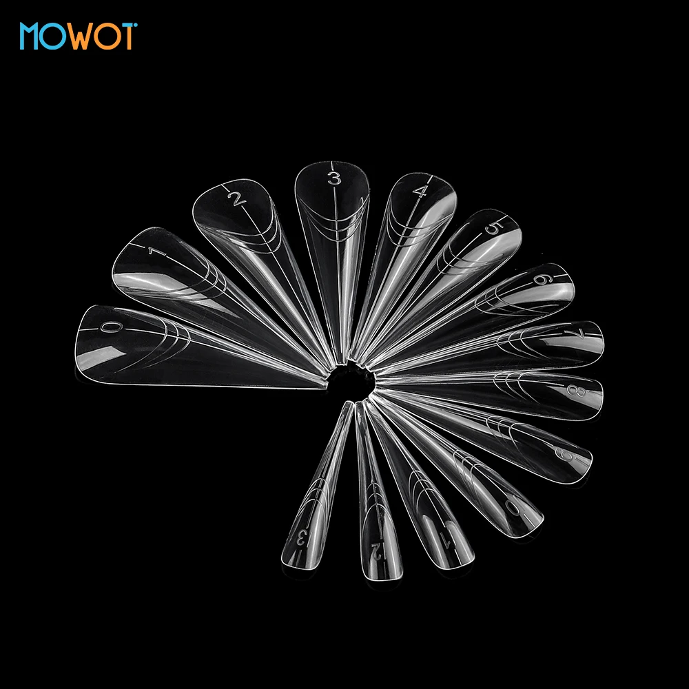 MOWOT جديد 140 قطعة قالب أظافر مزدوج الشكل لجل أظافر بولي واضح غطاء كامل بناء سريع قالب جل أكريليك تمديد علوي أشكال أظافر