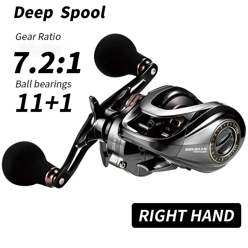 SOLOKING HIAW200 Baitcasting-Rolle Betriel 9,5 kg Max Drag 12 Lager 5,4/7,2 Übersetzungsverhältnis Angelrolle Baitcaster-Rollen