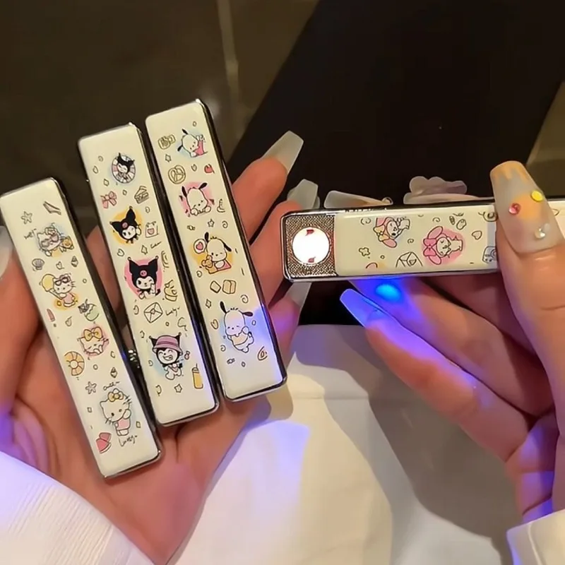 Hello kitty cartoon animation creative trend lighter ultra-thin windproof high-value personalized cigarette lighter fashion