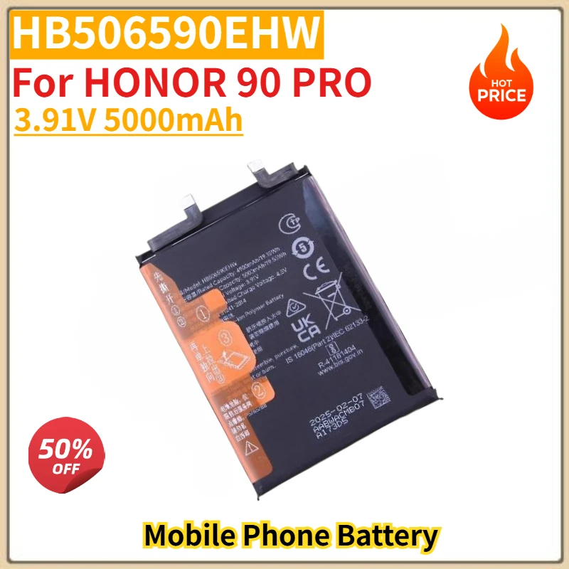 HB506590EHW High Quality Phone Battery 3.91V 5000mAh For HONOR 90 PRO Brand New Replacement Battery