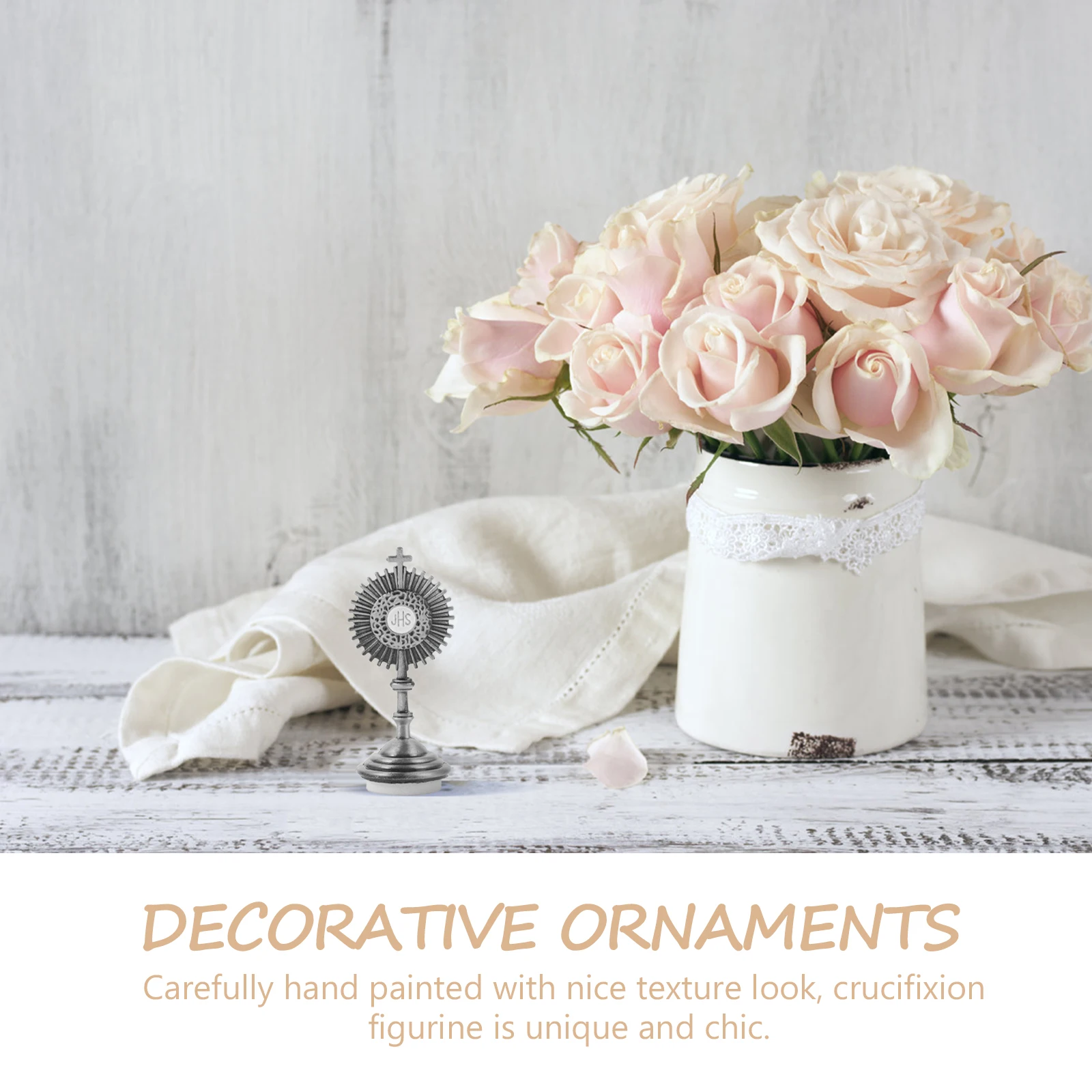 

Metal Cross Ornaments Desktop Statue Table Decorative Crosses Indoor Home Material Sculpture Tabletop Sacrifice for