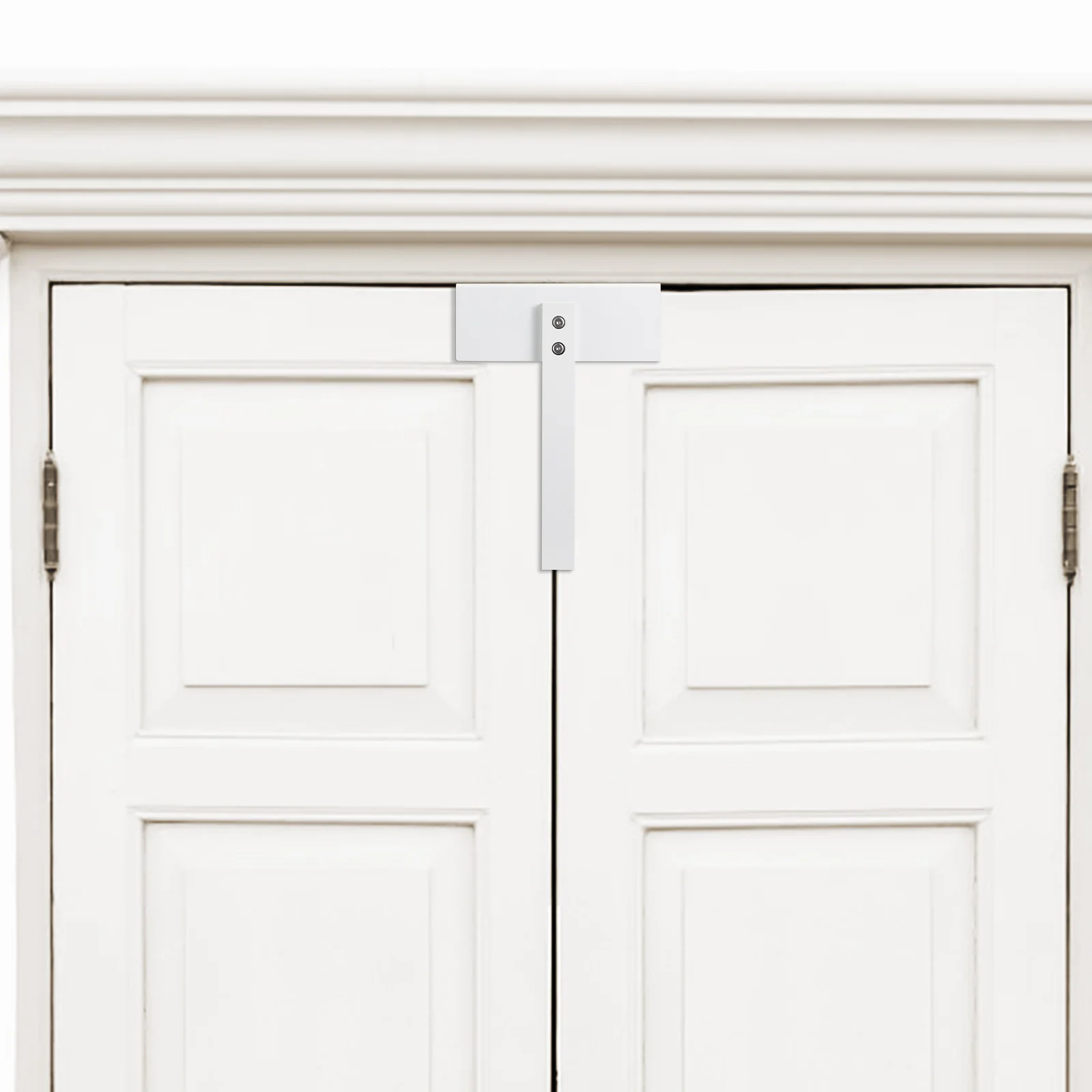 

Portable Double Door Safety Lock White Stainless Steel Bifold Closet Latch Folding Sliding Storage Locker Door