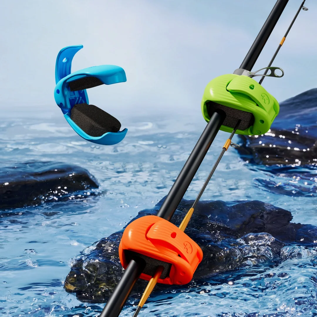 2PCS Quick-Attach Fishing Rod Clip Fixed Clip Fishing Functional Fishing Rod Holder Portable Detachable Beach Fishing Rod Clip