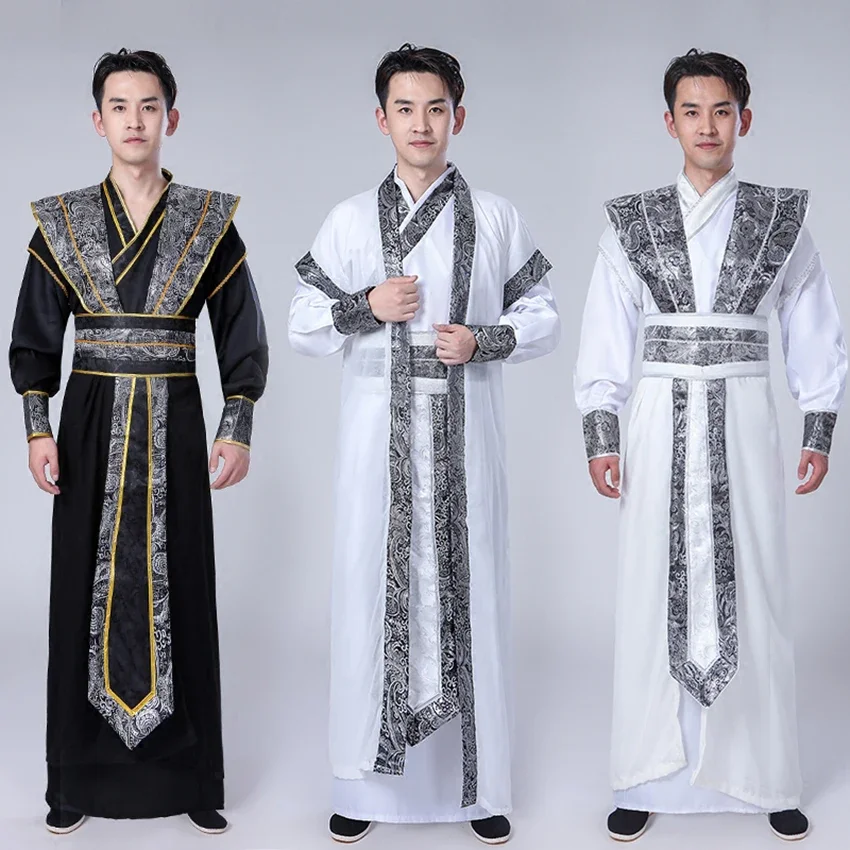 

Chinese Traditional Man Hanfu Dress New Year Oriental Ancient Performance Stage Folk Dance Costumes Han Dynasty Cosplay Robes