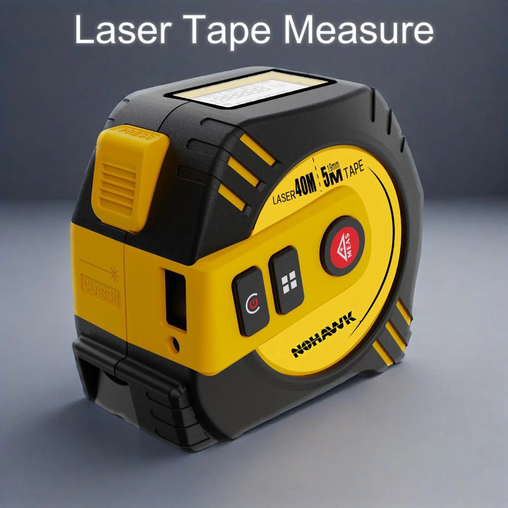 

Nohawk Laser Tape Measure High Precision 2 in 1 Laser Rangefinder 5M Tape Measure Ruler Digital Distance Meter for Designer