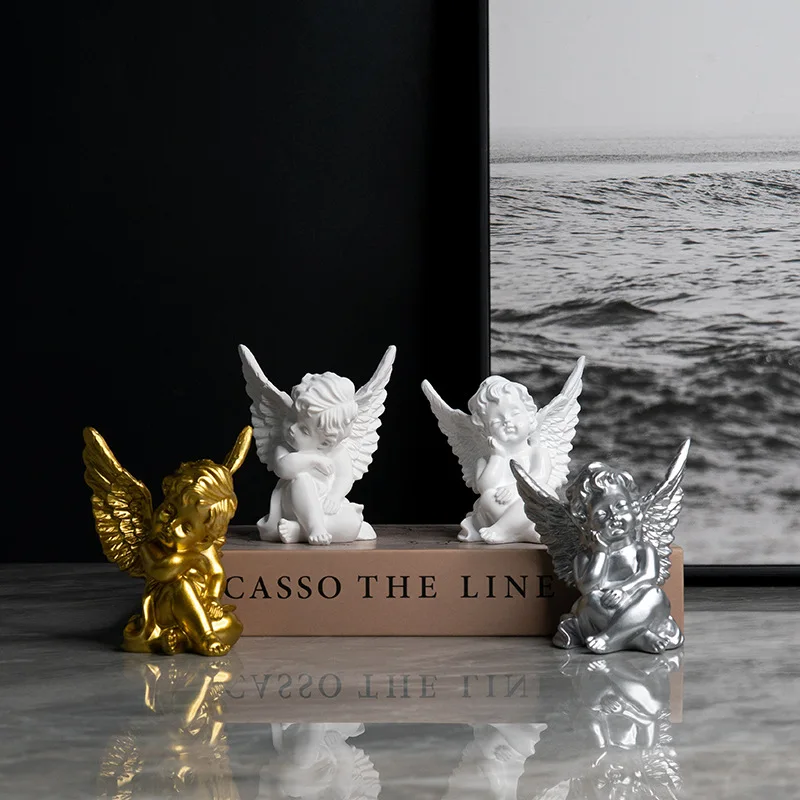

French Creative Home Resin Crafts Cute Angel Sculpture Desktop Decoration Room Decorations Gifts for Friends