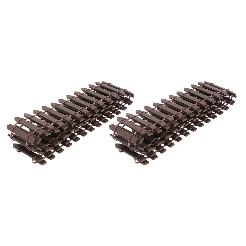 

2Pcs Mini Fence High Quality Wooden Iron Material Christmas Tree Decor Garden Fence H made DIY Model Long Wood Toy