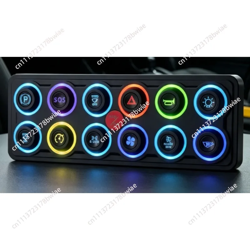 60A 4 Modes 8 Colors Backlight IP68 Waterproof 12V Automotive 12 Gang Led Light Touch Switch Circuit Control Panel Relay Box