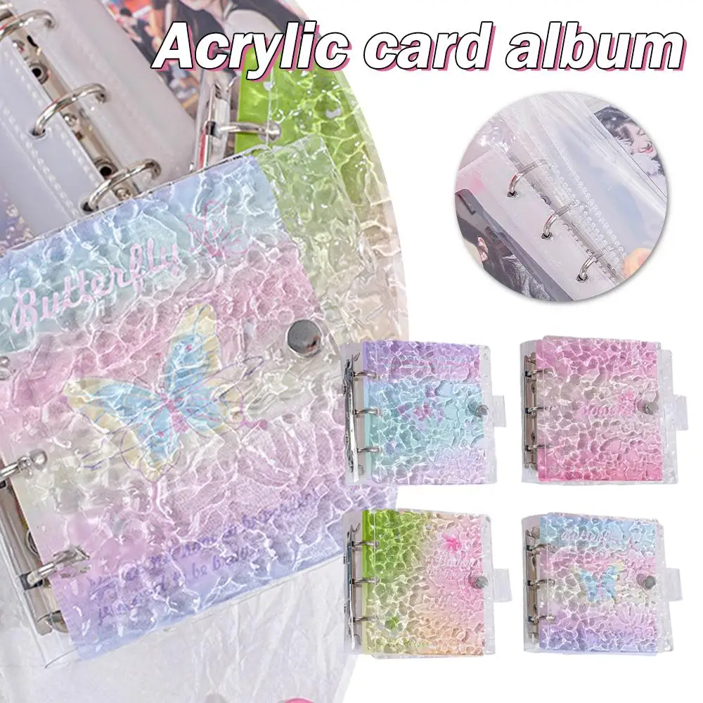 Sticker Book Transparent Mat Girl Binder Refill Clear Gradient Color Binder Book  20 Sheets Clear Album Refill Pages 12x11cm
