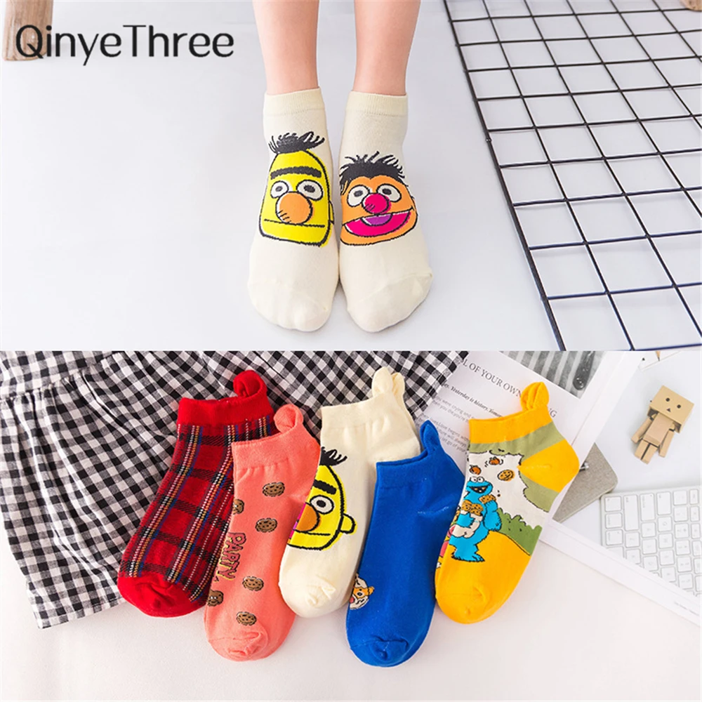 Harakuju Women Cute Cartoon Individual Short Socks Unisex Funny Hipster Christmas Halloween Gift Sokken Dropship