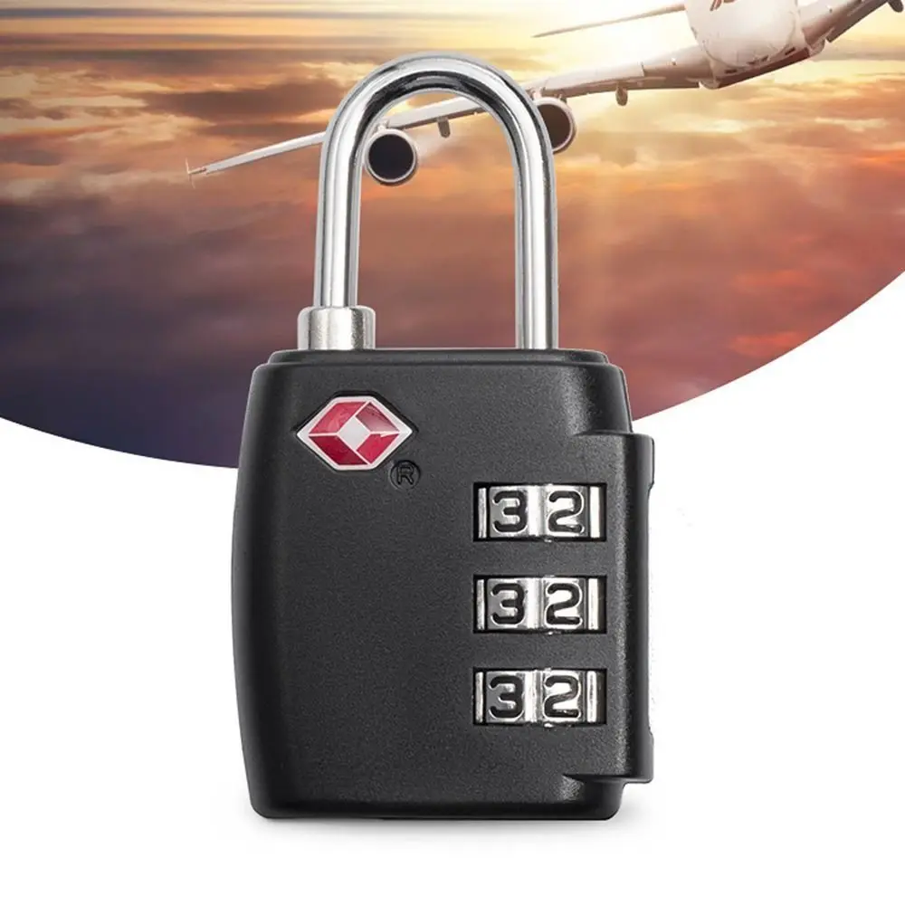 Portable Padlock Customs Password Lock TSA 3 Digit Combination Lock Anti-theft Suitcase Luggage Coded Lock Security Tools