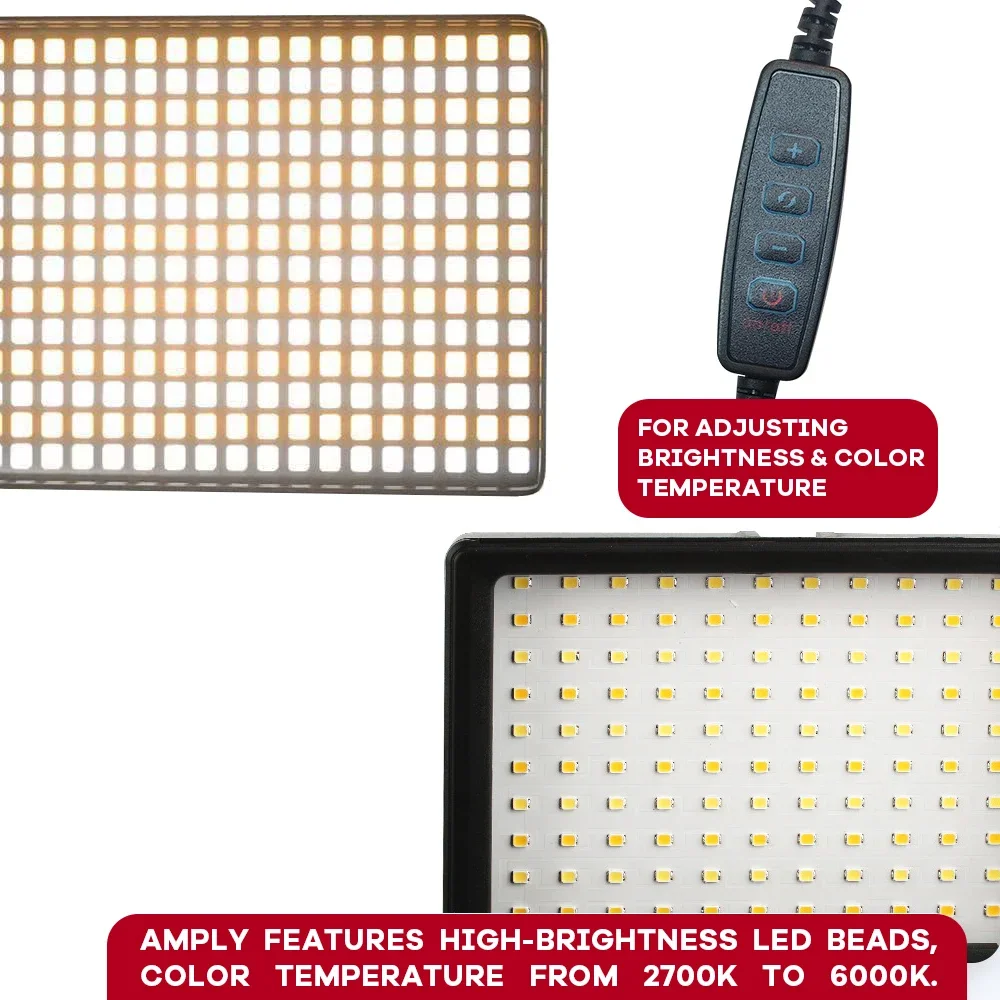 Светодиодный Fill Светильник w/цветные фильтры, диммируемая окружающая лампа для рабочего стола, Live Youtube, Tik вещания, веб-камера для конференц-связи с зумом