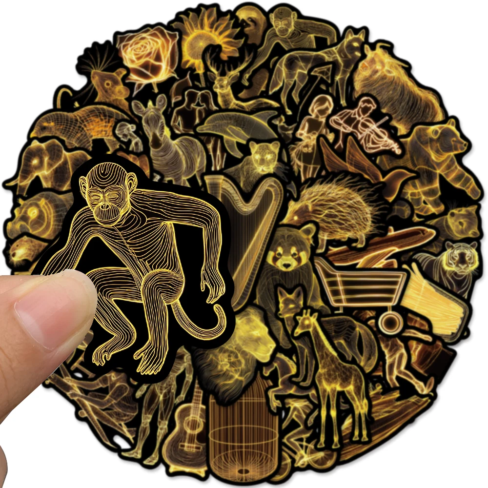 5 zestawów zabawnych naklejek w stylu kreskówkowym z żółtymi zwierzętami, estetyczne, wodoodporne, do graffiti, na bagaż, gitarę, laptopa, telefon.