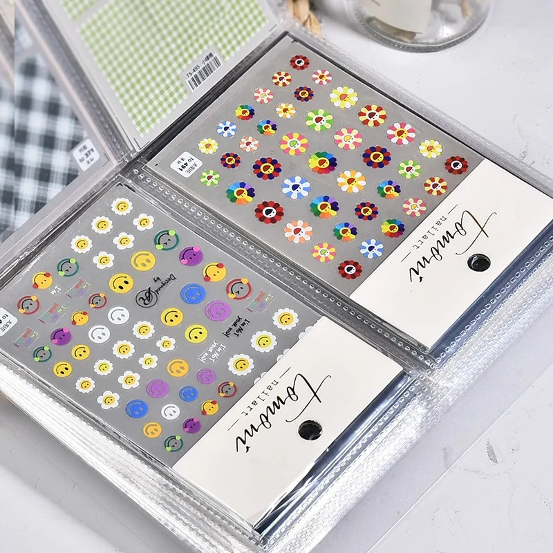 80/240 Slots Nail Stickers Storage Book Large Capacity Exhibition Photo Album Card Package Button Type Manicure Sticker Notebook