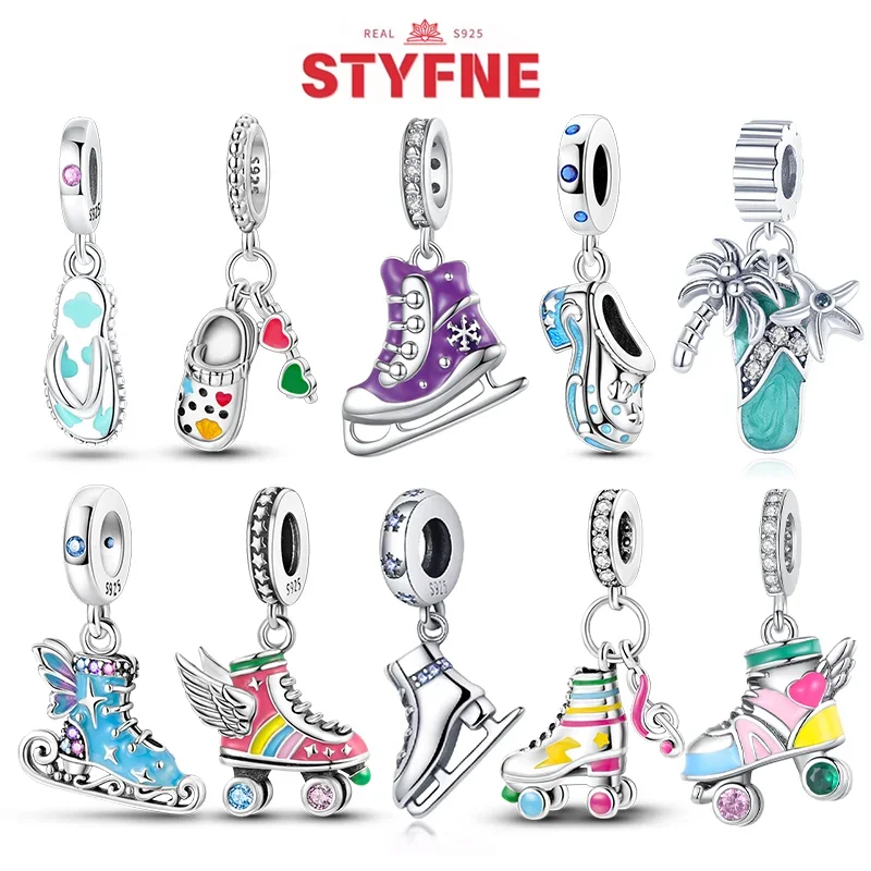 

Оригинальный кулон из стерлингового серебра 925, фигурка, скейт, подвески, бусины для бега, оригинальный браслет «сделай сам», ювелирные изделия, подарок для женщин