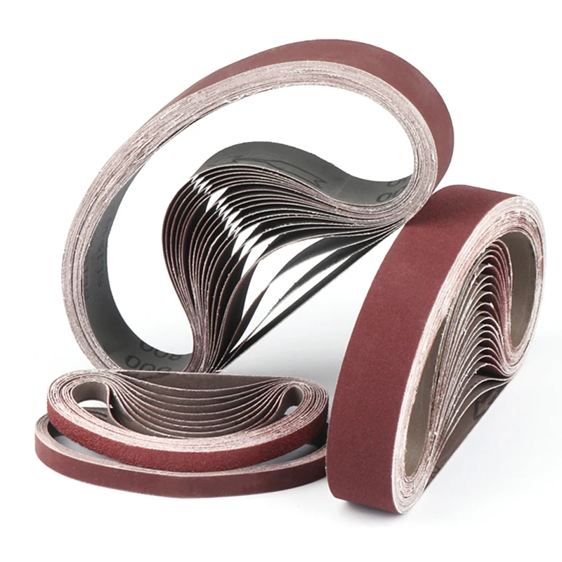 10PCS/Set 380*30mm Abrasive Belt Sanding Belts 60-1000 Grits for Wood Soft Metal Polishing Belt Sander Abrasive Tool