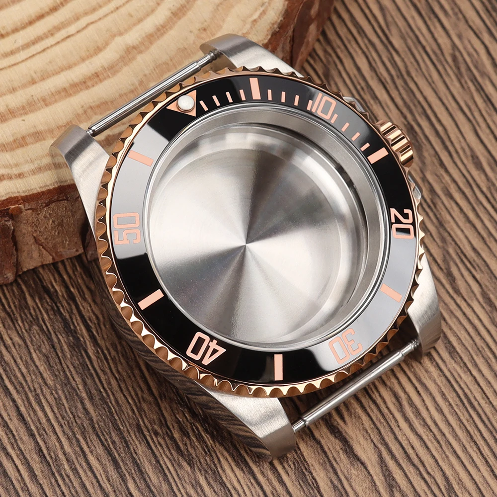 

Silver Rose 40mm Watch Case SUB/GMT parts For ETA2824 PT5000 ST2130 NH35 NH36 NH34 NH38 NH70 Miyota8215 DG2813 Movement Sapphire