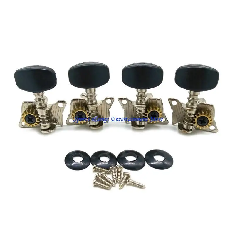 G7NF Guitar Accessory 4 String Ukulele Guitar Tuning Keys Tuners with Steel Pegs Set
