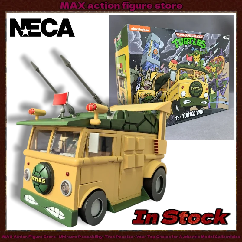En stock NECA54287 Furgoneta de fiesta de las Tortugas Ninja Mutantes Adolescentes, vehículo de dibujos animados de 10 pulgadas, modelo de exhibición de diorama, juguete