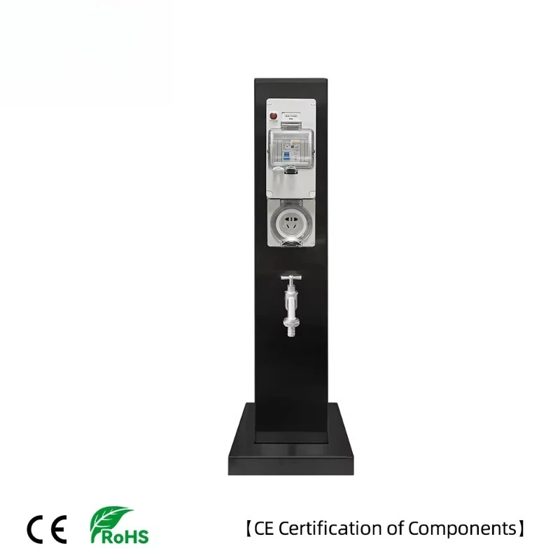 Waterproof Garden Water&Power Pile 10A/16A IP66 Socket 304SS with Leakage Protector for Yard Patio Outdoor Villa Commercial Use