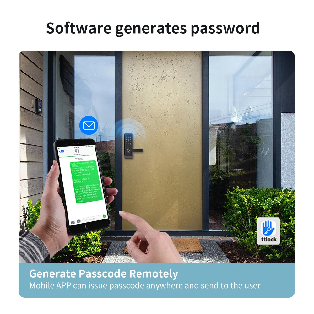 Tuya App WiFi KeyCard Digital Biometric Fingerprint Electric Door Lock Waterproof Cerradura Inteligente Smart Door Lock Security