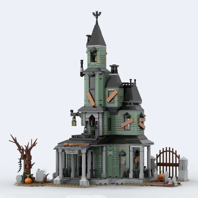 Middeleeuws Kasteel Model Moc Bouwstenen Spookhuis Model Technologie Modulair Blok Speelgoed DIY Montage Kerstcadeaus