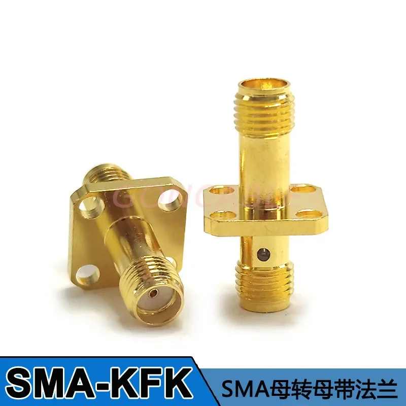 5pcs  RF connector SMA-KFK female to female head with four hole flange SMA-KKF two-way DC-18G