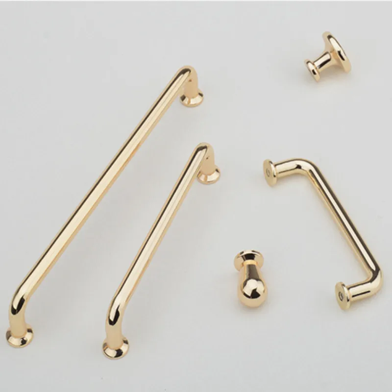 European Luxury Gold Zinc Alloy Cabinet Handles and Knobs Kitchen Cupboard Wardrobe Door Pulls Furniture Handle Hardware