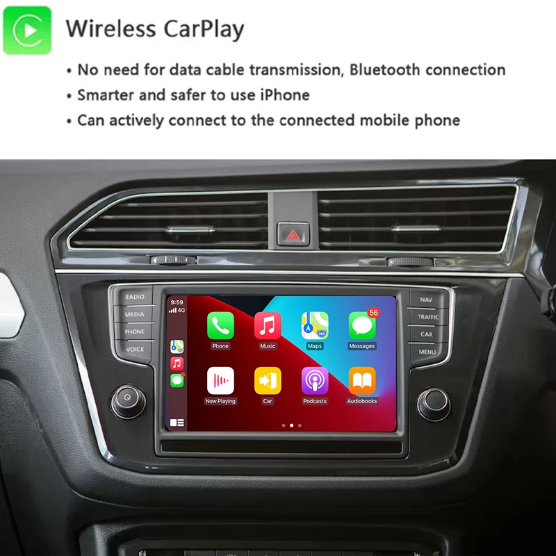 

For VW MIB1/MIB2 System Wireless Apple CarPlay Android 15 Auto Kit Stereo Radio GPS