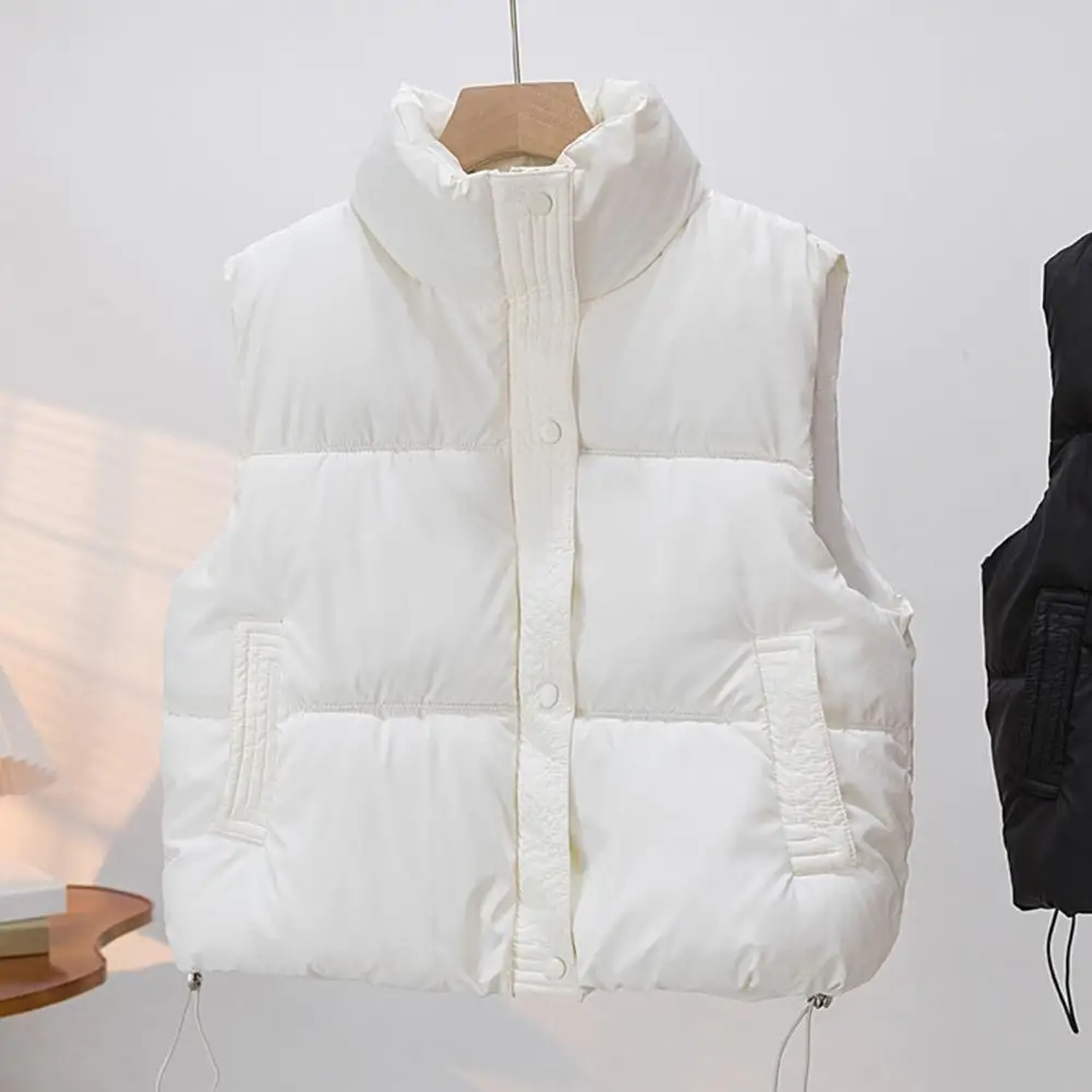 Lightweight Women Vest Women Vest Coat Women's Winter Padded Vest Coat with Stand-up Collar Drawstring Hem Outdoor Down for Heat