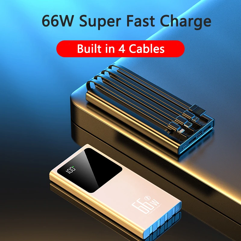 

66W Super Fast Charging Power Bank 30000mAh for iPhone 16 Huawei P60 Xiaomi Samsung Portable External Battery Charger Powerbank