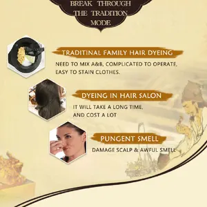 Haarfarbe Shampoo für Männer und Frauen, 3 in 1, Grau, Schwarz, Natur, Erval, Sicherheit, nahrhafte, Pflegecreme 10 Hauptverkaufshampoo, um das Haar zu verdunkeln - №4