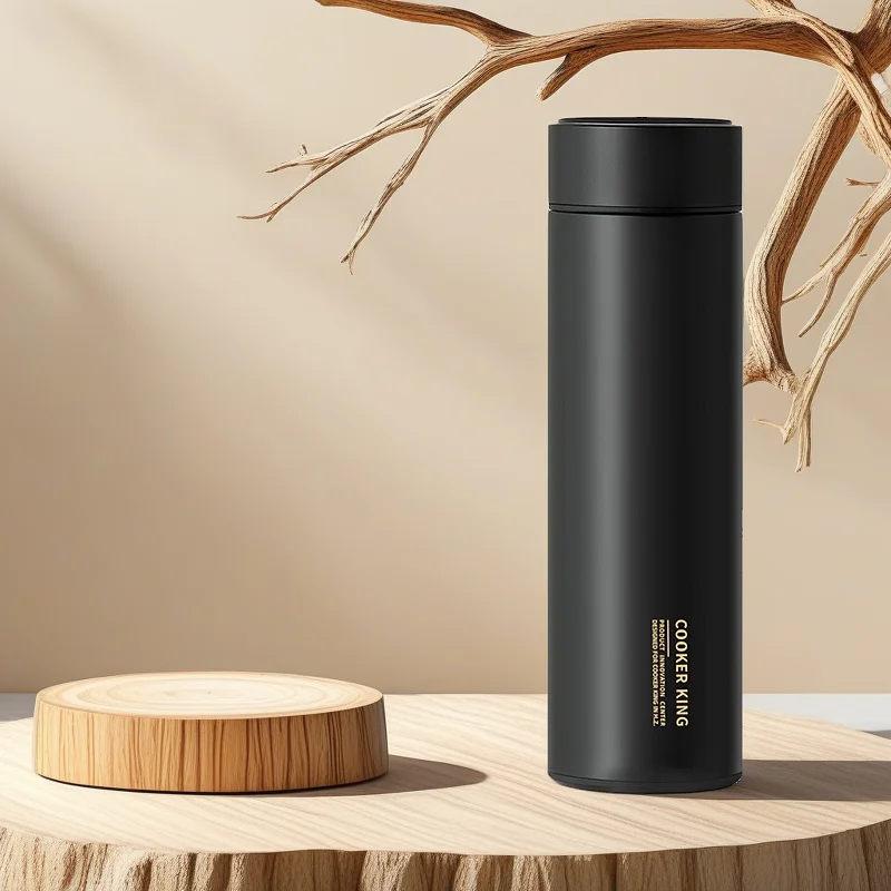 COOKER KING 316L Edelstahl Vakuum-Isolierter Thermobecher für Heiß- und Kaltgetränke mit Teesieb, Tragbar für Kaffee und Tee im Alltag