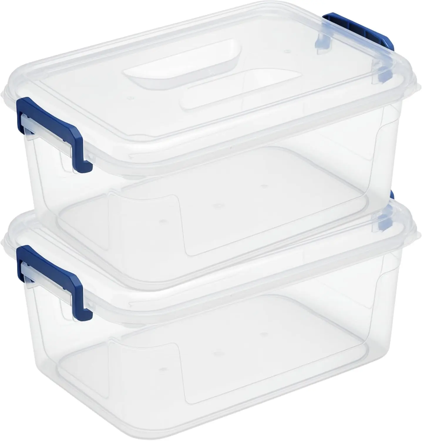

Plastic Storage Bins with Lids, Clear Stackable Storage Containers - 9.5 Qt - 2 Pack