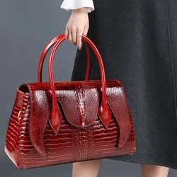 Borse da donna in pelle con motivo a coccodrillo borsa a tracolla a tracolla femminile di moda di lusso borse a tracolla portatili grandi multistrato 2023