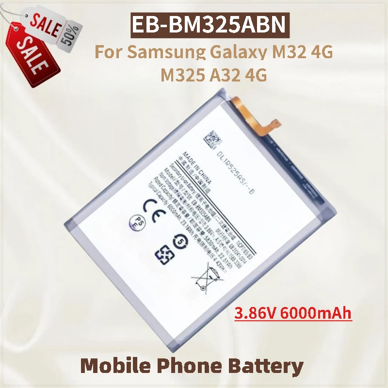 

High Capacity EB-BM325ABN Phone Battery 3.86V 6000mAh For Samsung Galaxy M32 4G M325 A32 4G Brand-New High Quality