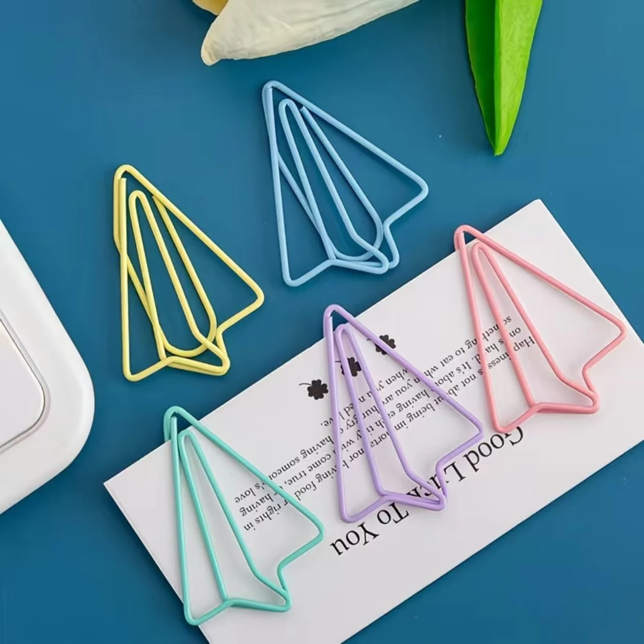 10pcs Paper Airplane Paper Clip Wholesale Metal DIY Flower Planner Stationery Supplies Bookmark Gift Shaped Paper Clips