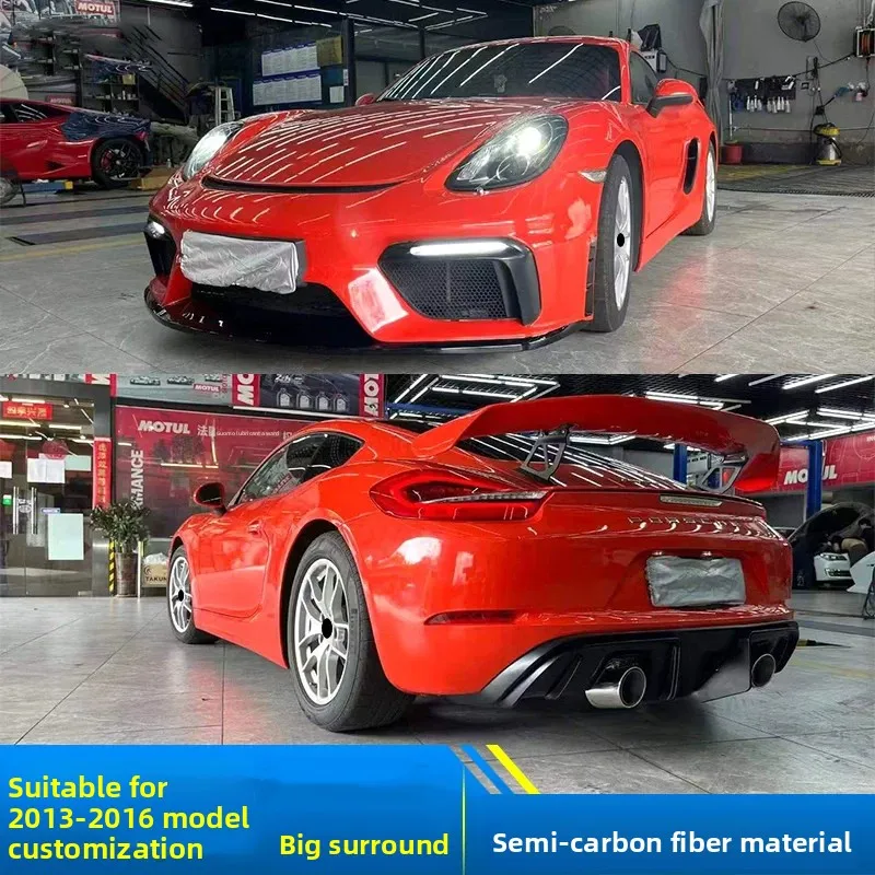 

Для Porsche 981 Boxster 13-16: Комплект обвеса из полукарбона, модифицированный передний и задний бамперы, накладки на крылья, автомобильные аксессуары