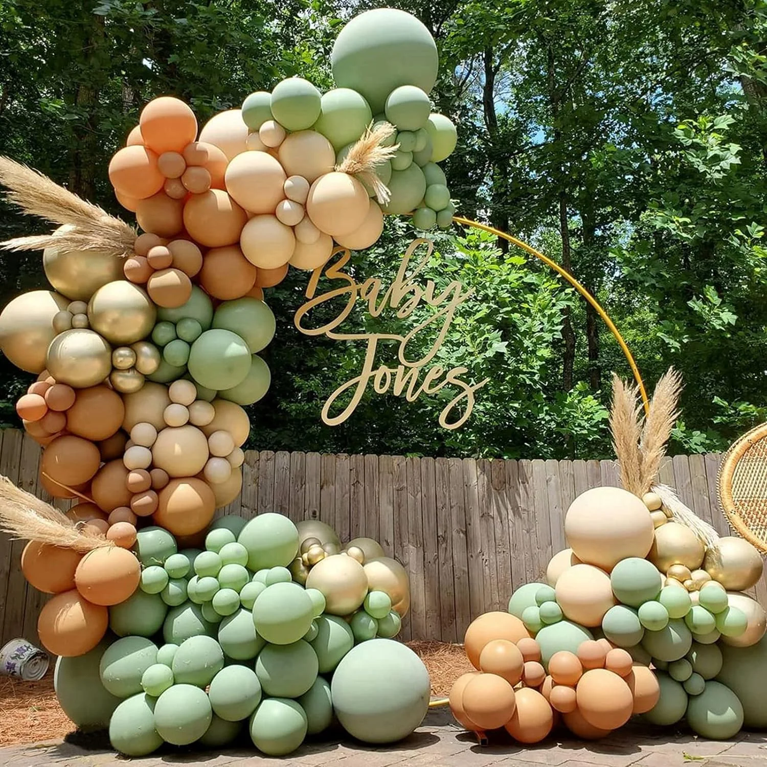 125pcs DIY Sage Green Balloon Arch Garland Matte Green Nude Neutral Brown Balloons for Jungle Safari Woodland Party Decorations