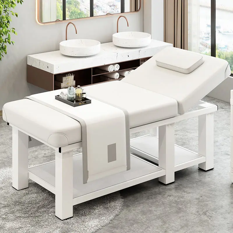 Spa White Massage Table Headboards Thai Tattoo Portable Comfort Folding Bed Mattresses Cama Dobravel Beauty Furniture MQ50MB