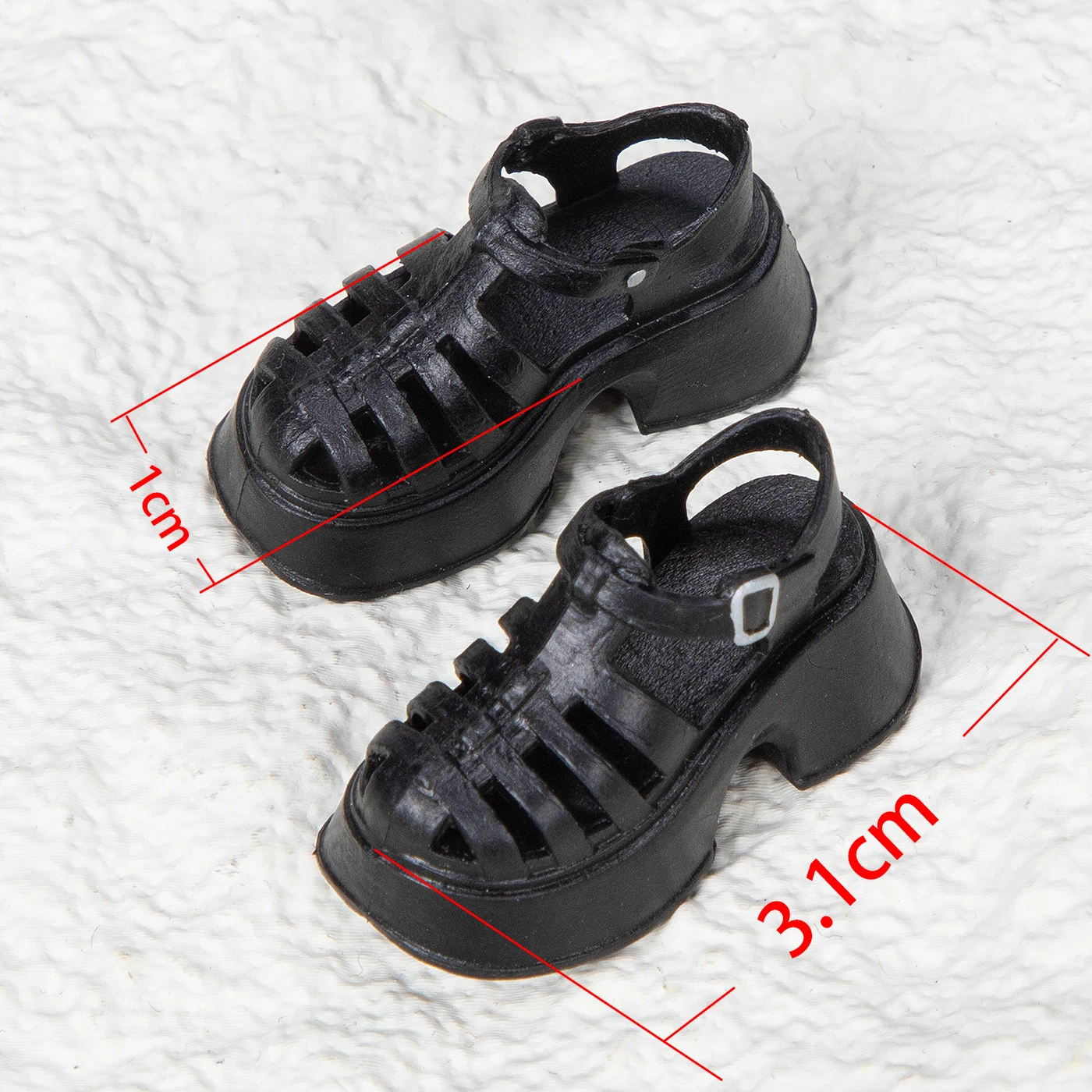 Ob22 24 Römische Käfig-Sandalen mit Riemen, dicke Plateausohle, Jelly-Plastik-Puppenschuhe, Puppen-Accessoires für Blythe Azone 1/8 Bjd Puppe – Detail 1