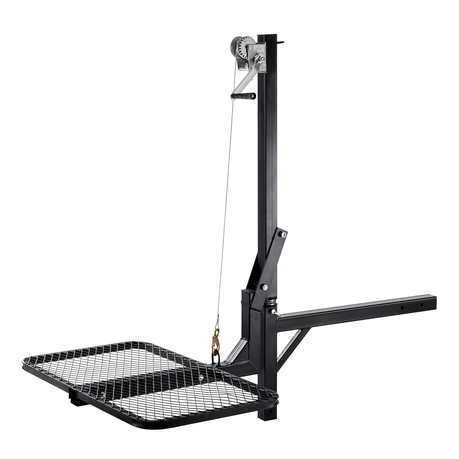 SucceBuy 300 lbs Hitch Deer Hoist with Lifting System Platform & 2in Receiver Foldable Hitch-Mounted Deer Hanger for Moving Game