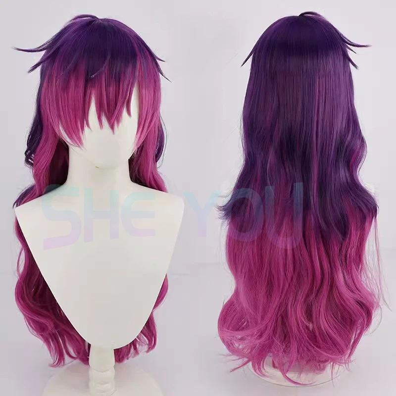 3 Type Vtuber Cosplay NIJISANJI Uki Violeta Cosplay Wig Heat Resistant Synthetic Hair Anime Role Play Wig +Wig  Cap